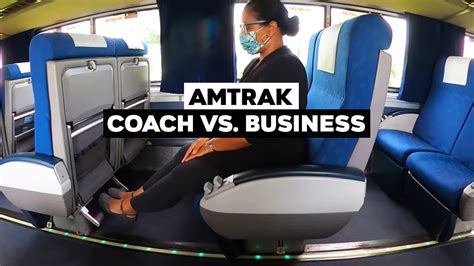 difference between coach and business on amtrak.